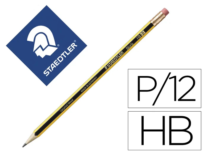 Staedtler Noris 122-HB Lápiz con Goma (Set de 12)