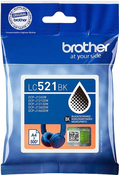 Brother Cartucho de Tinta Original LC521BK Negro Brother Cartucho de Tinta Original LC521BK Negro