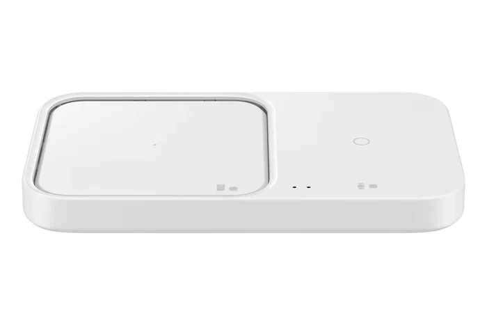 Samsung EP-P5400 Cargador Inalámbrico de 15W Blanco, Carga Rápida Compatible con Teléfono, Reloj Galaxy y Auriculares, Wireless Charger Pad con Ventilador y LED