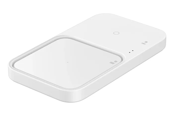 Samsung EP-P5400 Cargador Inalámbrico de 15W Blanco, Carga Rápida Compatible con Teléfono, Reloj Galaxy y Auriculares, Wireless Charger Pad con Ventilador y LED