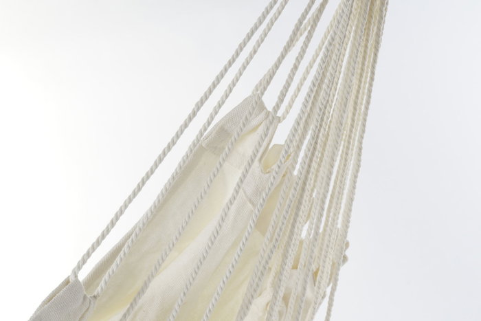 DKD Home Decor Silla Colgante para Terraza y Jardín Crudo 60 x 128 x 100 cm (2 Unidades) Algodón y Poliéster con Flecos