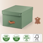 Leitz 61490050 Pack 2 Cajas de Almacenamiento de Cartón Medianas, Formato A4, Volumen 17 L, Color Verde