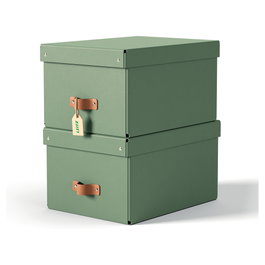 LEITZ Pack de 2 Cajas de Almacenamiento Puro Verde 17 L