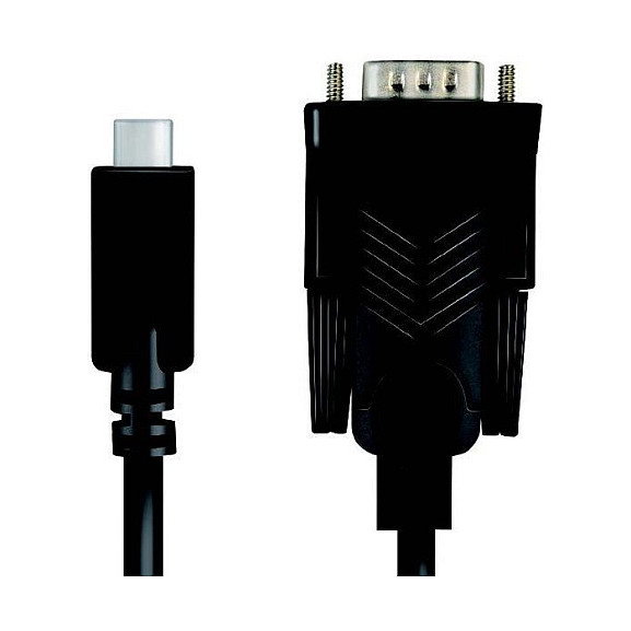 LogiLink Cable USB 2.0 Tipo-C a DB9 (RS232) de 1.2 m, Negro