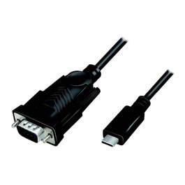 LogiLink Cable USB 2.0 Tipo-C a DB9 (RS232) de 1.2 m, Negro