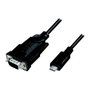 LogiLink Cable USB 2.0 Tipo-C a DB9 (RS232) de 1.2 m, Negro