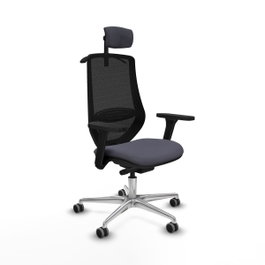 PIQUERAS Y CRESPO Silla de oficina Mardos con mecanismo Sincro/Traslack, Gris oscuro y Negro