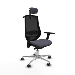 PIQUERAS Y CRESPO Silla de oficina Mardos con mecanismo Sincro/Traslack, Gris oscuro/Negro