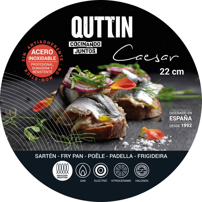 Quttin Sartén de Acero Caesar de 23.5 cm compatible con inducción Quttin Sartén de Acero Caesar de 23.5 cm compatible con inducción
