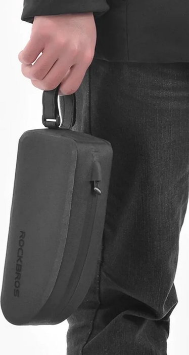 Rockbros Bolsa para cuadro de bicicleta impermeable AS-019-1, 1.6 l, negra Rockbros Bolsa para cuadro de bicicleta impermeable AS-019-1, 1.6 l, negra