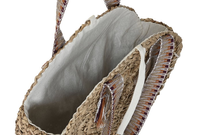 DKD Home Decor Bolso de Seagrass Étnico