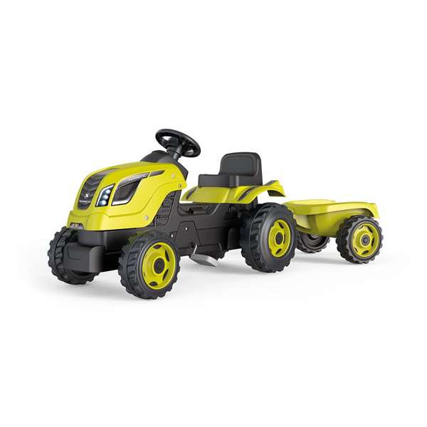 Smoby Tractor a pedales Farmer XL con remolque verde 142x44x54 cm