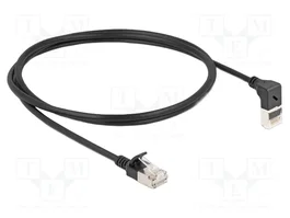 DeLOCK Cable de red RJ45 Cat.6a S/FTP Slim 1 m con conector angular hacia arriba