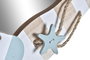 DKD Home Decor Espejo de Pared Mediterraneo en Madera Colores Azul Blanco Natural 34x35x3 cm con Detalle Chancletas