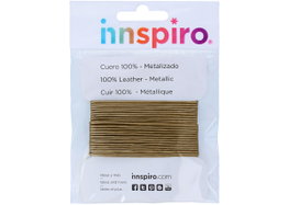 Innspiro Cordón cuero metálico dorado 1,5mm 5m
