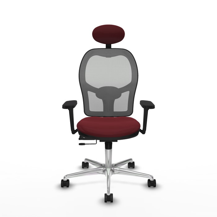 PIQUERAS Y CRESPO Silla de oficina Jorquera con mecanismo Sincro/Traslack, Granate y Gris