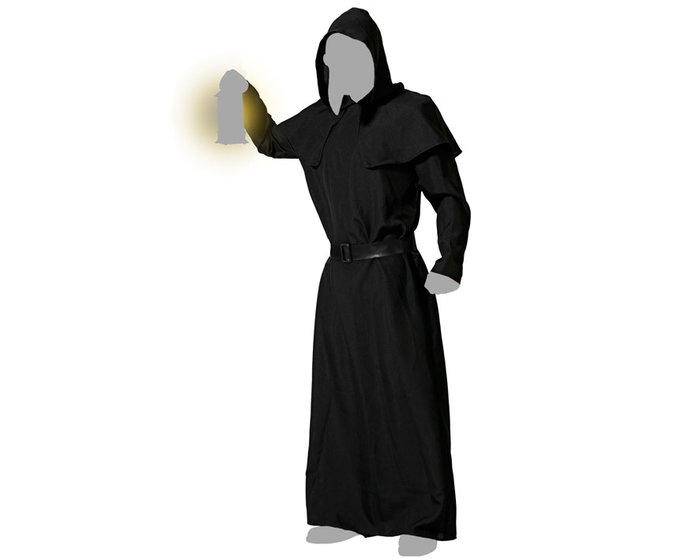 Disfraz Peste Negra con Túnica y Capucha para Hombre Adulto Talla XXL - Temática Halloween y Horror