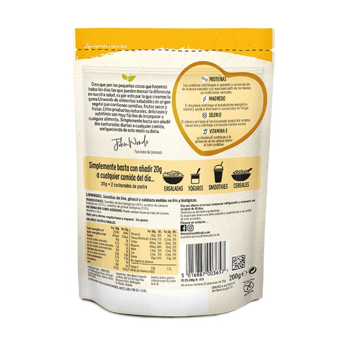 Linwoods Semillas de Lino, Calabaza y Girasol Molidas Bio 200g Linwoods Semillas de Lino, Calabaza y Girasol Molidas Bio 200g