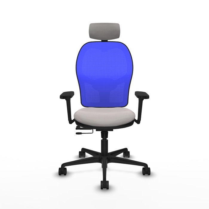 PIQUERAS Y CRESPO Silla de oficina Jorquera con mecanismo Sincro/Traslack, Blanco y Azul PIQUERAS Y CRESPO Silla de oficina Jorquera con mecanismo Sincro/Traslack, Blanco y Azul