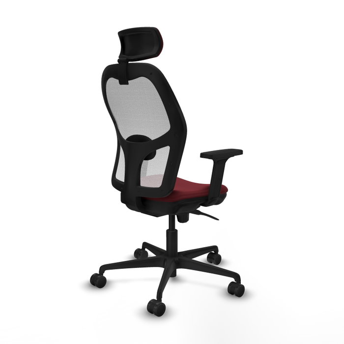 PIQUERAS Y CRESPO Silla de oficina Jorquera con mecanismo Sincro, Similpiel Granate y Malla Blanca PIQUERAS Y CRESPO Silla de oficina Jorquera con mecanismo Sincro, Similpiel Granate y Malla Blanca