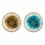 DKD Home Decor Reloj de Pared de Cristal y Hierro Rosa y Dorado (Pack de 2)