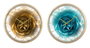 DKD Home Decor Reloj de Pared de Cristal y Hierro Rosa y Dorado (Pack de 2)