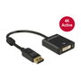 DeLOCK 62599 Adaptador de vídeo DisplayPort a DVI 4K Activo Negro