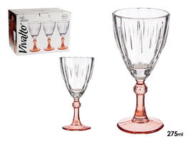 Vivalto Copa Vino Color Salmon 275 ml (9 x 18.5 x 9 cm) (Set de 36)
