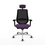 PIQUERAS Y CRESPO Silla de oficina Mardos con mecanismo Sincro/Traslack, Morado y Negro