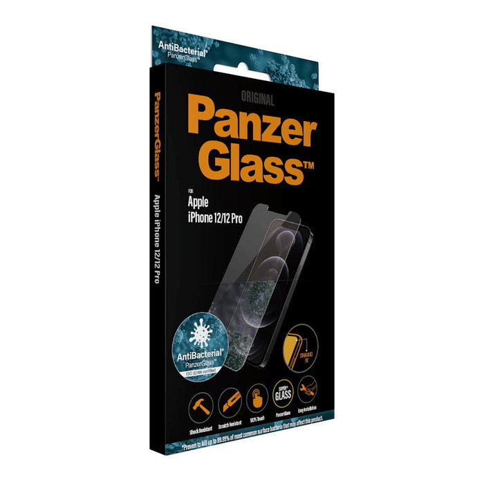 PanzerGlass Protector de Pantalla Antibacterial para iPhone 12 / 12 Pro Standard Fit Transparente PanzerGlass Protector de Pantalla Antibacterial para iPhone 12 / 12 Pro Standard Fit Transparente