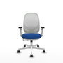 PIQUERAS Y CRESPO Silla de oficina Cilanco con mecanismo Sincro/Traslack Azul y Blanco