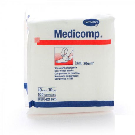 Medicomp Gasas No Tejidas Non-Woven Esterilizadas 10 cm x 10 cm, Paquete de 100 Unidades Medicomp Gasas No Tejidas Non-Woven Esterilizadas 10 cm x 10 cm, Paquete de 100 Unidades