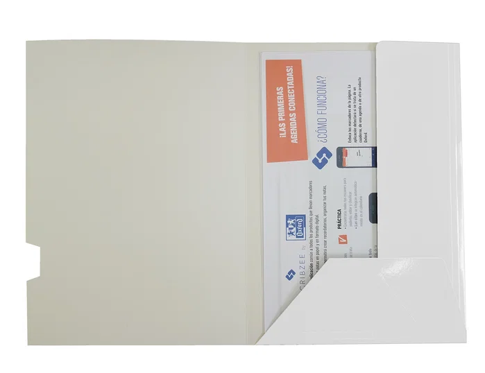 Gio Subcarpeta de Cartulina Plastificada con 2 Solapas Blanco DIN A4