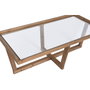 DKD Home Decor Mesa de Centro Abeto y Cristal 120x60x43 cm Marrón Natural