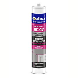 Quilosa Masilla Acrílica Gris 310ml para Acabados Pintables y Reparaciones