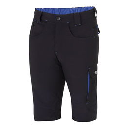 Sparco Laredo Bermuda Técnica Hombre Negra Azul con Bandas Reflectantes, Multibolsillos, Antiabrasión - Nylon/Spandex - Talla S