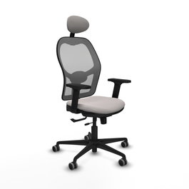 PIQUERAS Y CRESPO Silla de oficina Jorquera con mecanismo Sincro/Traslack, Blanco y Gris