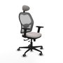 PIQUERAS Y CRESPO Silla de oficina Jorquera con mecanismo Sincro/Traslack, Blanco y Gris