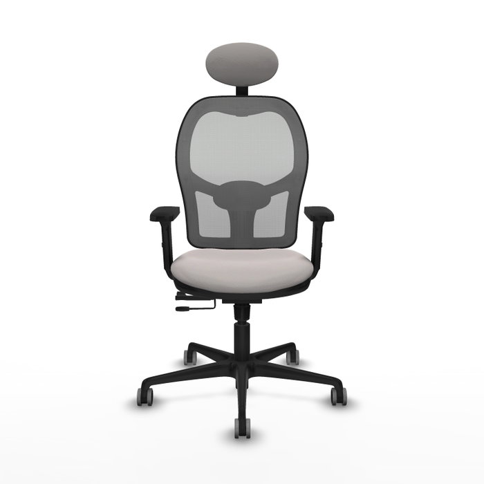 PIQUERAS Y CRESPO Silla de oficina Jorquera con mecanismo Sincro/Traslack, Blanco y Gris PIQUERAS Y CRESPO Silla de oficina Jorquera con mecanismo Sincro/Traslack, Blanco y Gris