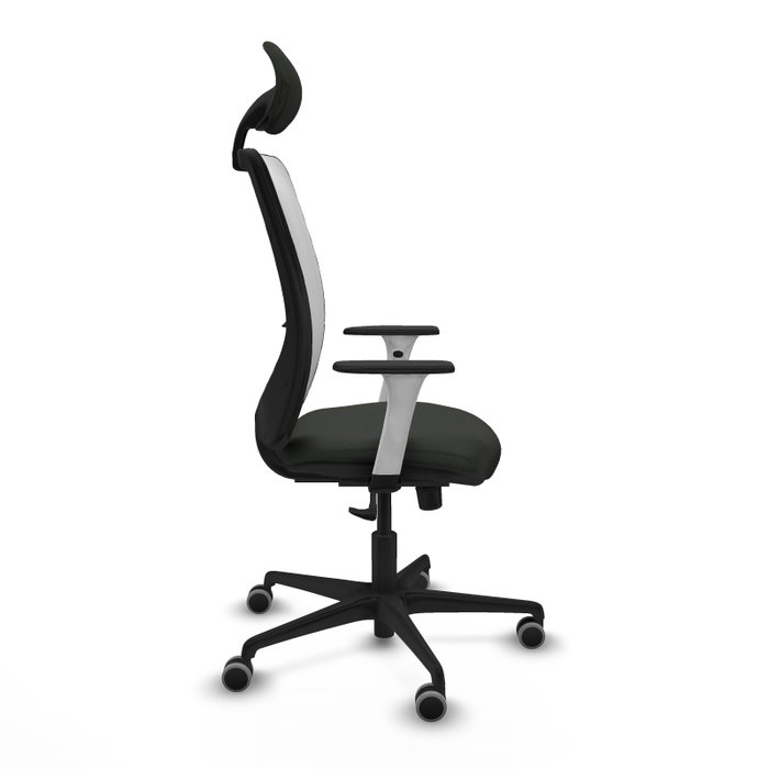 PIQUERAS Y CRESPO Silla de oficina Zulema con mecanismo Sincro, Tela Negra y Malla Blanca PIQUERAS Y CRESPO Silla de oficina Zulema con mecanismo Sincro, Tela Negra y Malla Blanca