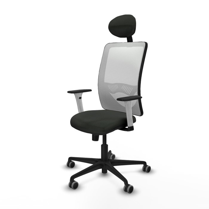PIQUERAS Y CRESPO Silla de oficina Zulema con mecanismo Sincro, Tela Negra y Malla Blanca PIQUERAS Y CRESPO Silla de oficina Zulema con mecanismo Sincro, Tela Negra y Malla Blanca