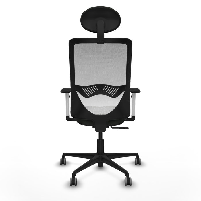 PIQUERAS Y CRESPO Silla de oficina Zulema con mecanismo Sincro, Tela Negra y Malla Blanca PIQUERAS Y CRESPO Silla de oficina Zulema con mecanismo Sincro, Tela Negra y Malla Blanca