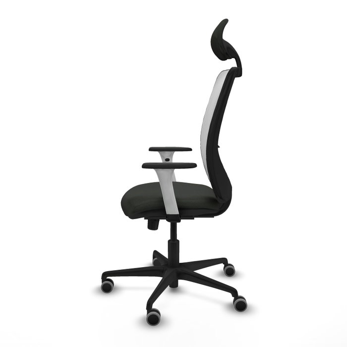 PIQUERAS Y CRESPO Silla de oficina Zulema con mecanismo Sincro, Tela Negra y Malla Blanca PIQUERAS Y CRESPO Silla de oficina Zulema con mecanismo Sincro, Tela Negra y Malla Blanca