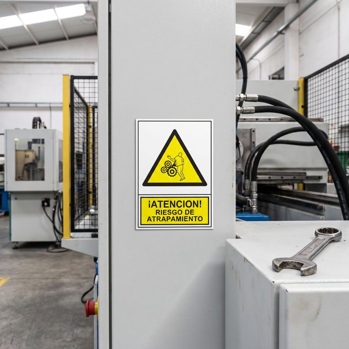 DUVER Señal Adhesiva 399 Riesgo de Atrapamiento 148x105 mm