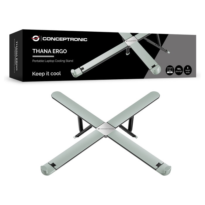 Conceptronic THANA11G ERGO Soporte de portátil gris hasta 17.3 pulgadas