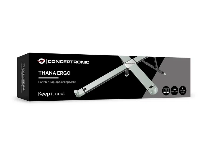 Conceptronic THANA11G Soporte para portátil Gris, 17.3 pulgadas, 8 niveles Conceptronic THANA11G Soporte para portátil Gris, 17.3 pulgadas, 8 niveles
