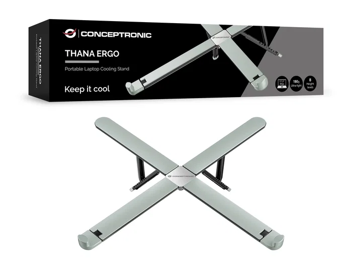 Conceptronic THANA11G Soporte para portátil Gris, 17.3 pulgadas, 8 niveles Conceptronic THANA11G Soporte para portátil Gris, 17.3 pulgadas, 8 niveles