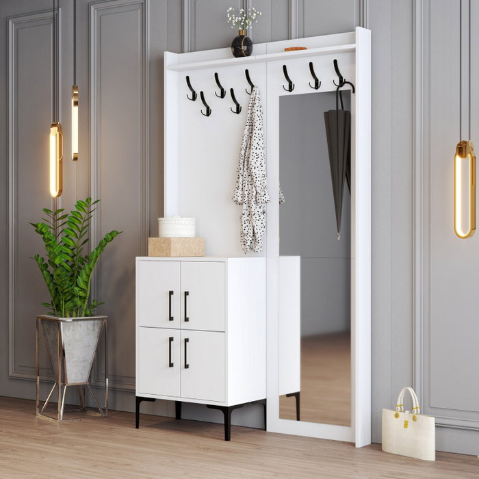 Hanah Home Perchero de recibidor Berlin BC Blanco