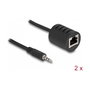 DeLOCK Extensor de audio estéreo RJ45 hembra a 3,5 mm macho, Cat.5 hasta 50 m, 2 piezas