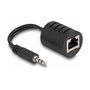 DeLOCK Extensor de audio estéreo RJ45 hembra a 3,5 mm macho, Cat.5 hasta 50 m, 2 piezas